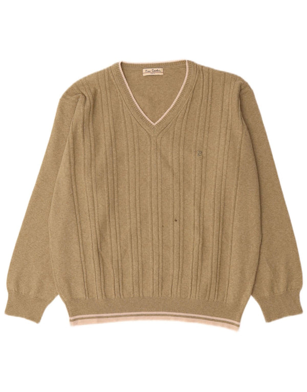 Maglione da uomo con scollo a V Pierre Cardin grande acrilico beige