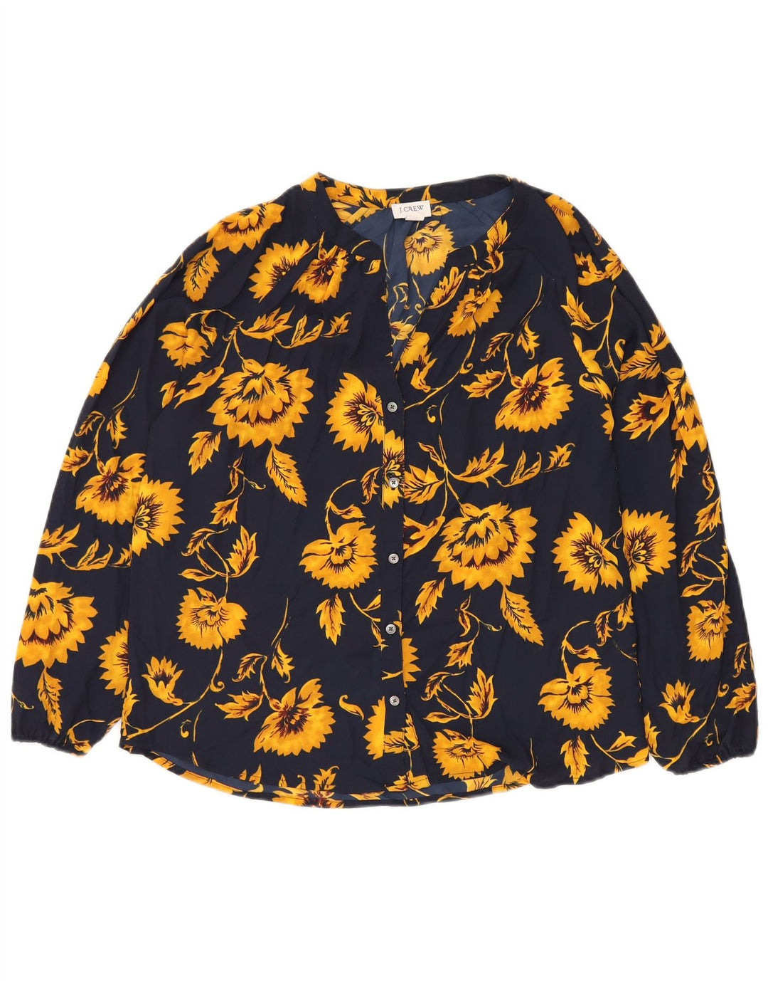 J. CREW Camicetta oversize da donna UK 10 Small Blu Navy floreale