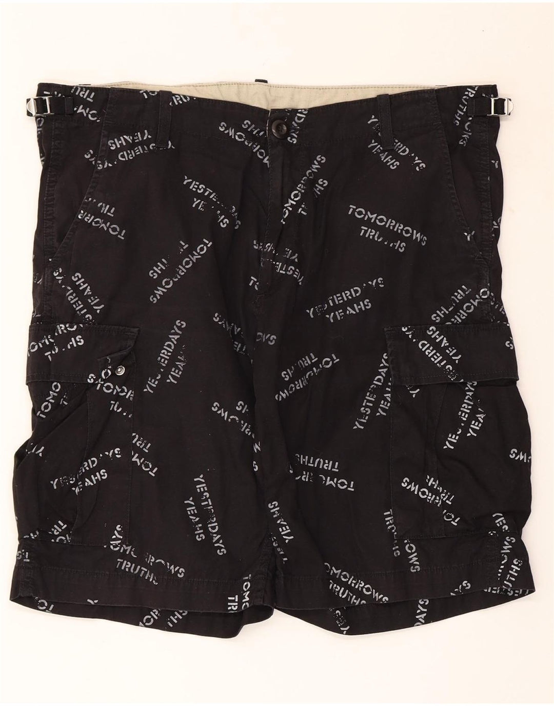 Pantaloncini cargo con grafica da uomo CARHARTT W34 grandi in cotone nero