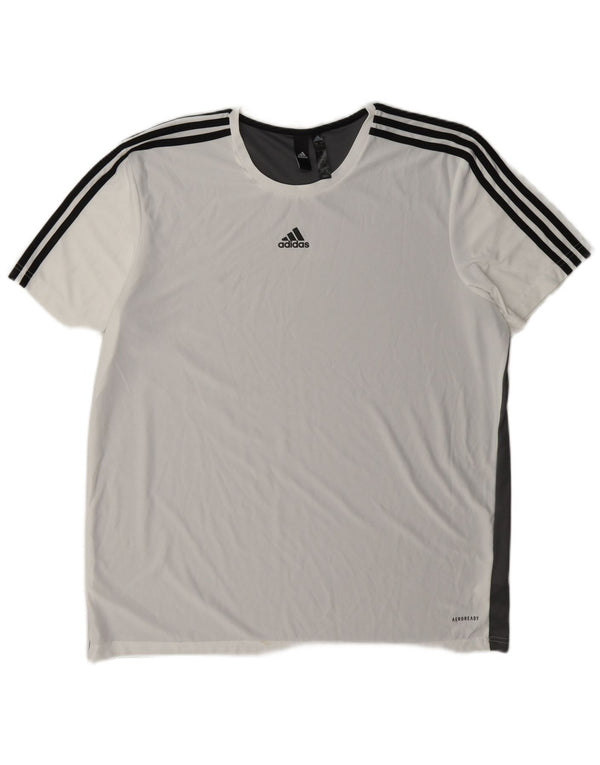 T-shirt Adidas Aeroready da uomo Top XL poliestere color block bianco