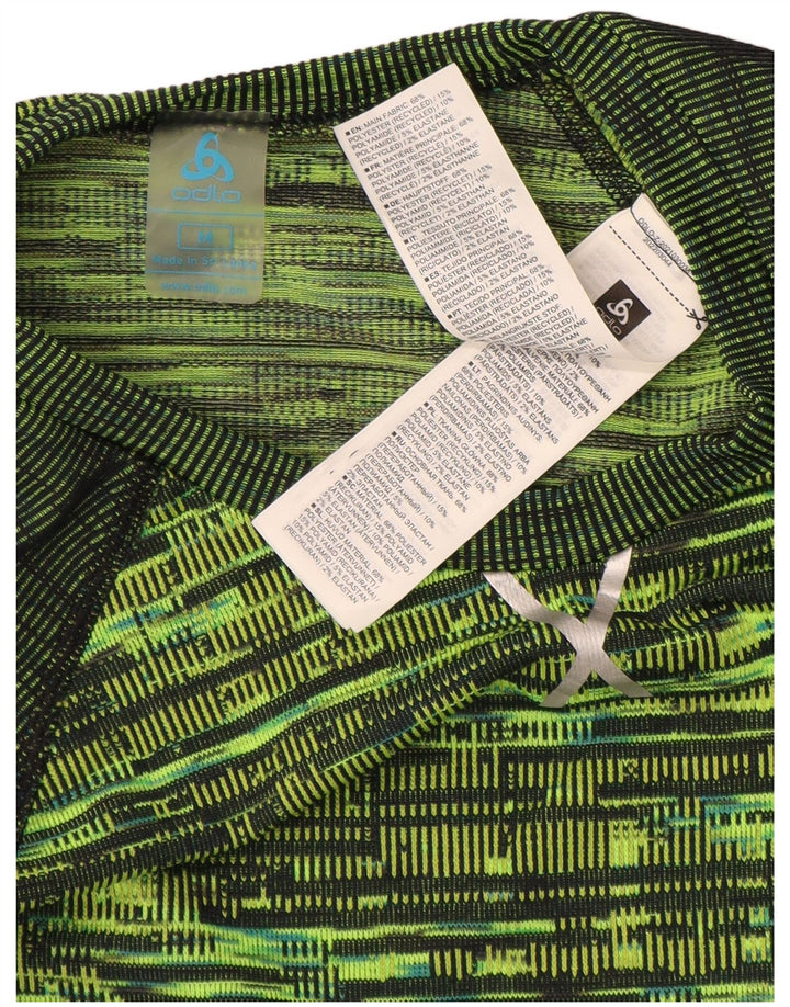 Maglia da donna Odlo a maniche lunghe UK 12 Poliestere geometrico verde medio