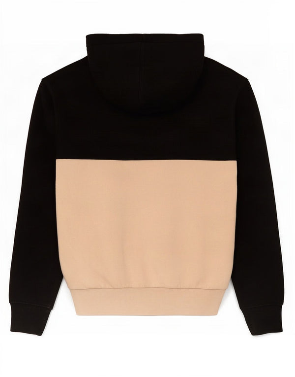 Champion Womens Graphic Hoodie Jumper UK 14 Medium Black Colourblock Cotton