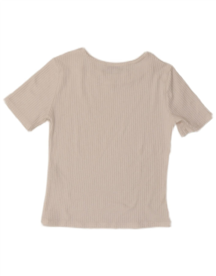 T-shirt corta da donna ZARA UK 8 piccola bianca in poliestere