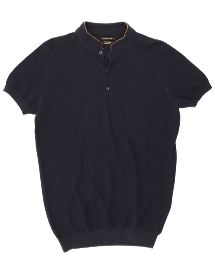 Polo da uomo Massimo Dutti in cotone blu navy medio