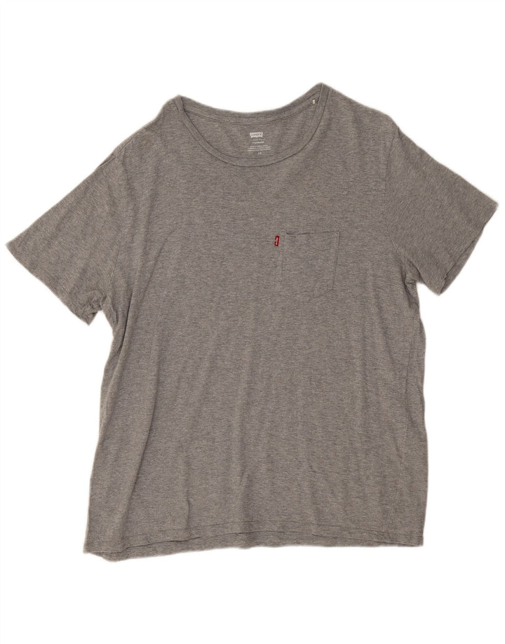 T-shirt da uomo Levi's Top grande in cotone chiazzato grigio