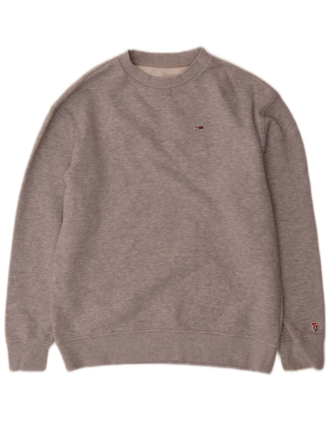 TOMMY HILFIGER Felpa da uomo Maglione XS Cotone chiazzato grigio