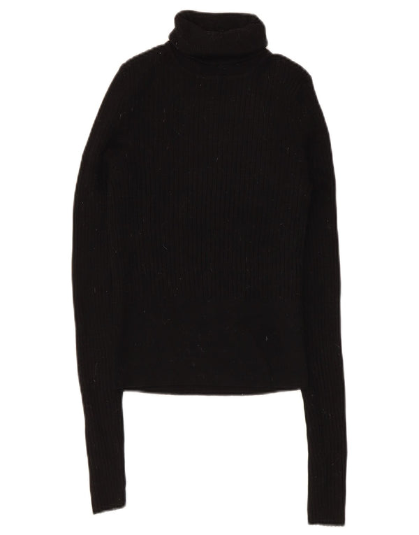 Maglione corto da donna Zara con collo alto UK 8 piccolo in viscosa nera