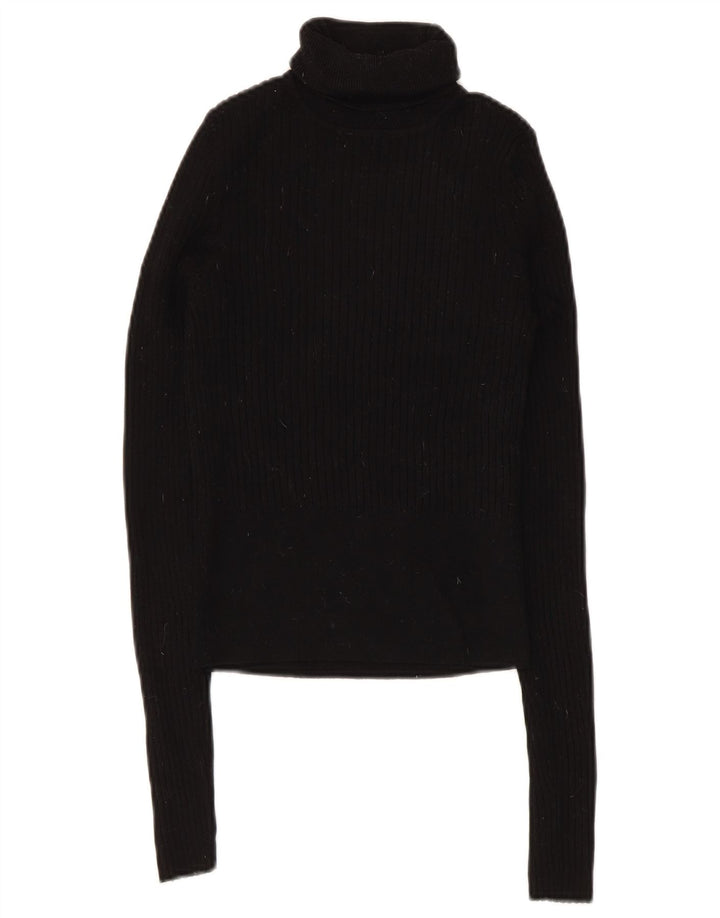 Maglione corto da donna Zara con collo alto UK 8 piccolo in viscosa nera