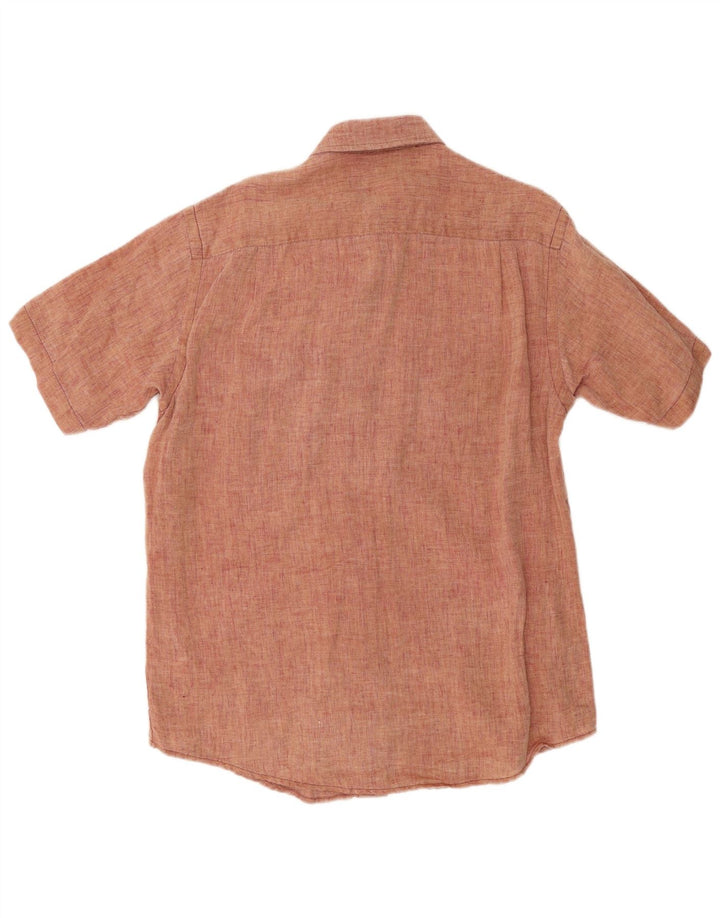 Camicia a maniche corte da uomo Orvis in lino rosso medio