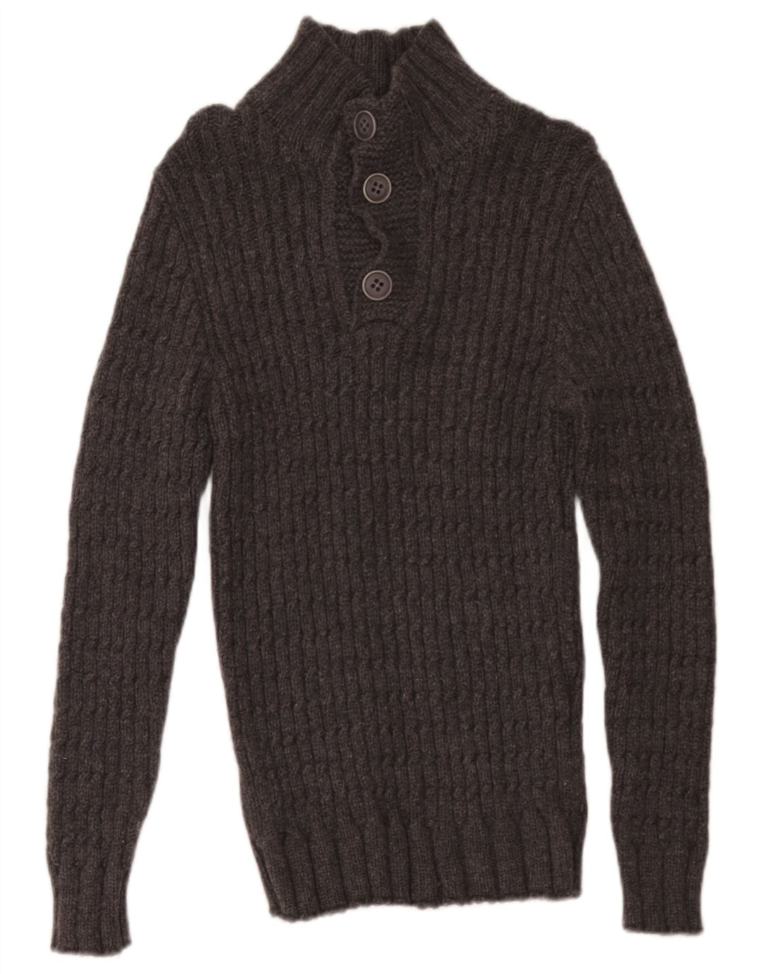 Maglione da uomo Alpha Massimo Rebecchi con bottoni e collo IT 48 Grigio medio