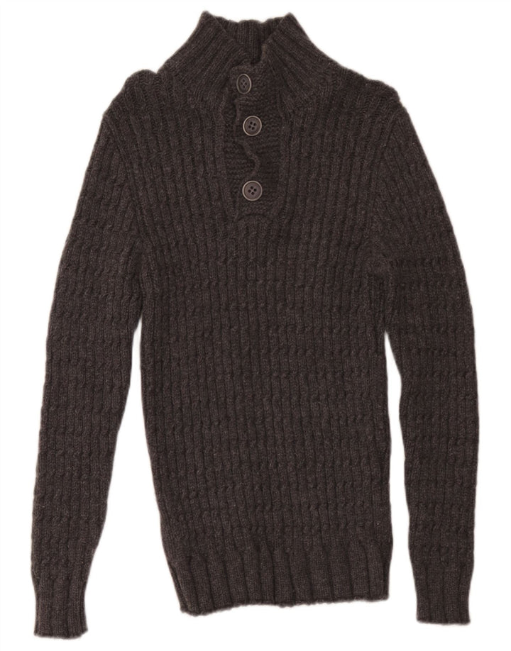 Maglione da uomo Alpha Massimo Rebecchi con bottoni e collo IT 48 Grigio medio