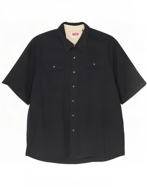Camicia a maniche corte da uomo Wrangler 3XL cotone nero