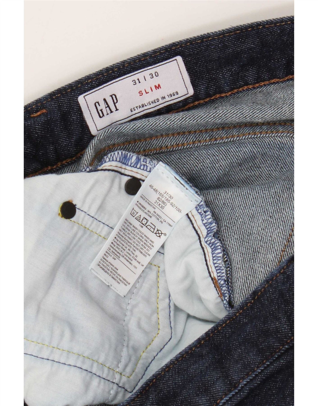 Jeans slim da uomo Gap W31 L30 cotone blu navy