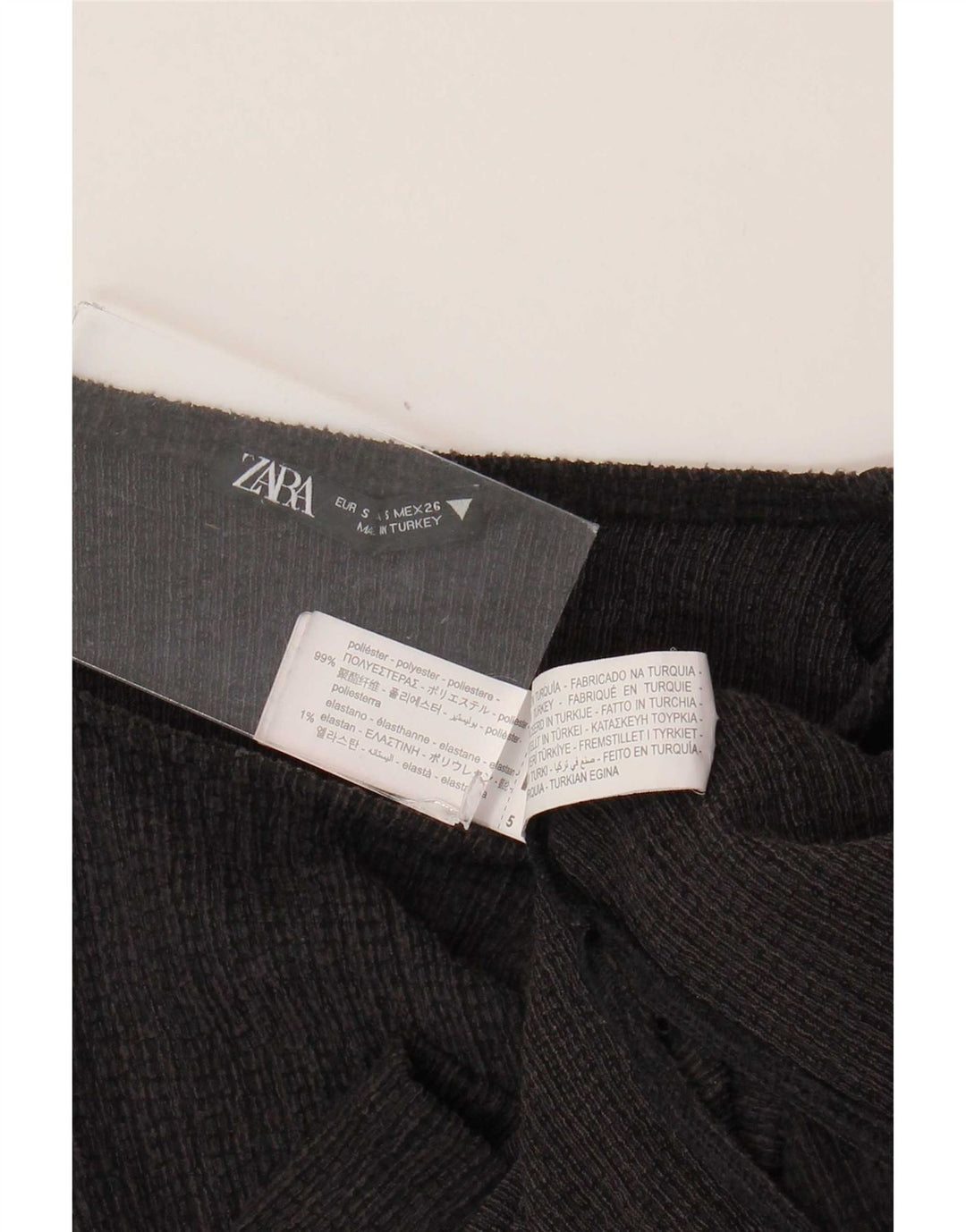 Top Zara da donna a maniche lunghe UK 10 Small Nero Poliestere