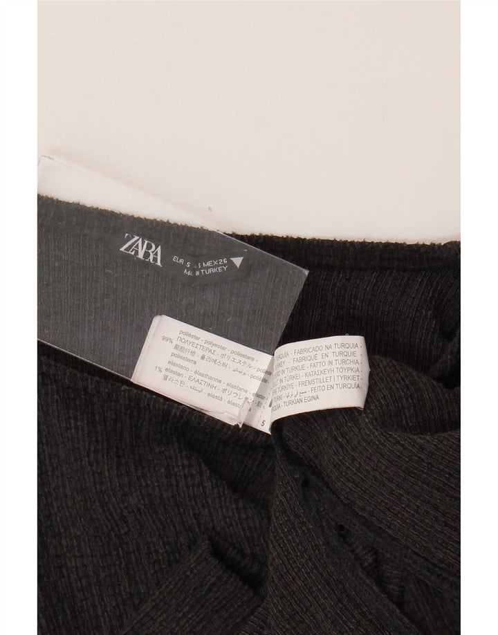 Top Zara da donna a maniche lunghe UK 10 Small Nero Poliestere