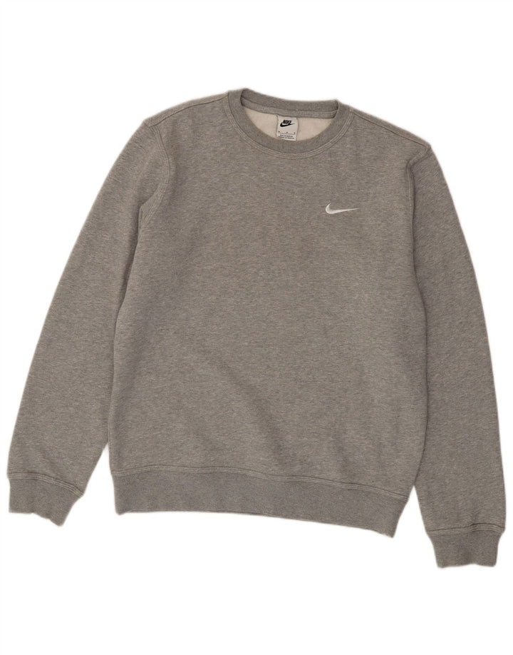 Felpa Nike da uomo in cotone chiazzato grigio medio