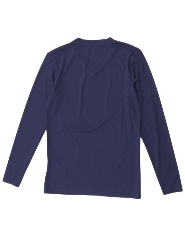 Adidas Aeroready Top da donna manica lunga UK 12 medio blu navy poliestere