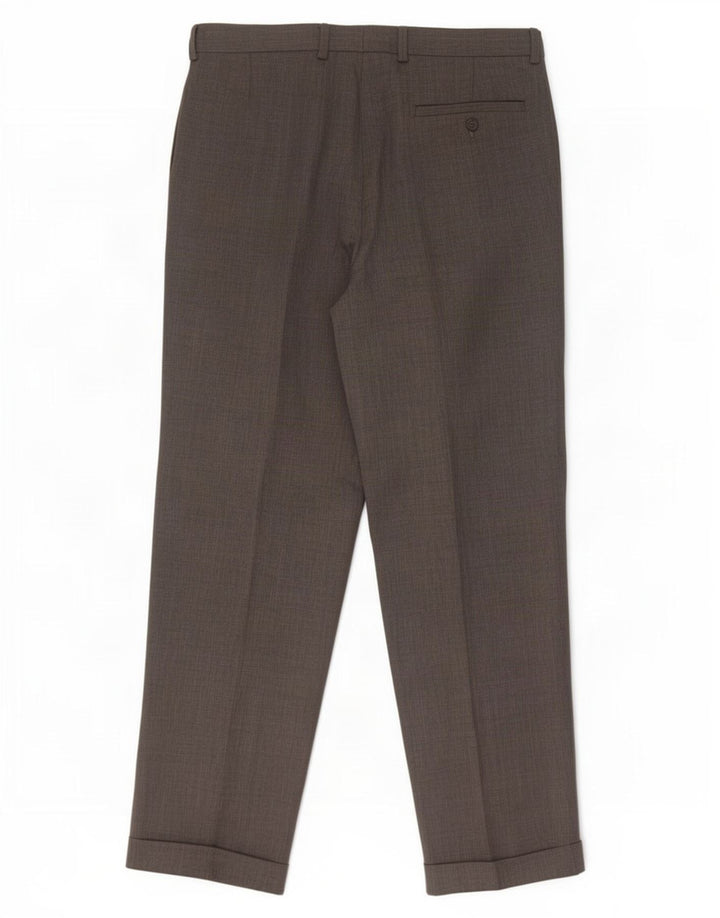 Pantaloni da abito con pegging da uomo Marks & Spencer W34 L31 poliestere grigio