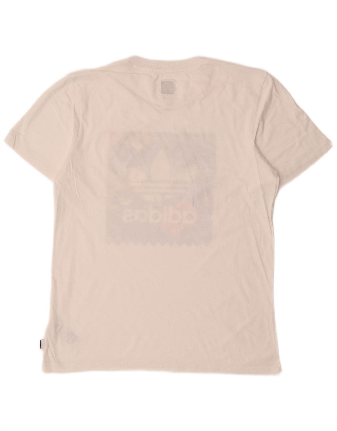 ADIDAS Mens Graphic T-Shirt Top Medium White Cotton Hawaiian