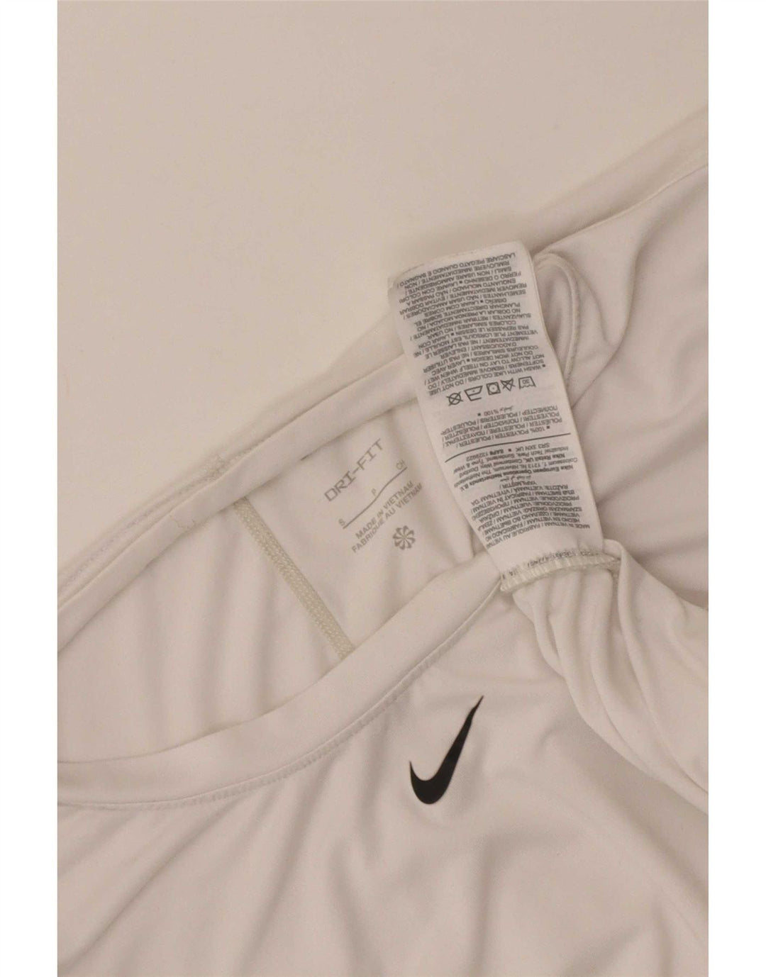 T-shirt Nike Dri Fit da donna, taglia UK 10, piccola, bianca, in poliestere