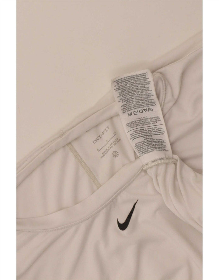 T-shirt Nike Dri Fit da donna, taglia UK 10, piccola, bianca, in poliestere