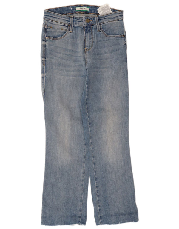 Jeans dritti Guess da donna a vita media corta W27 L25 cotone blu