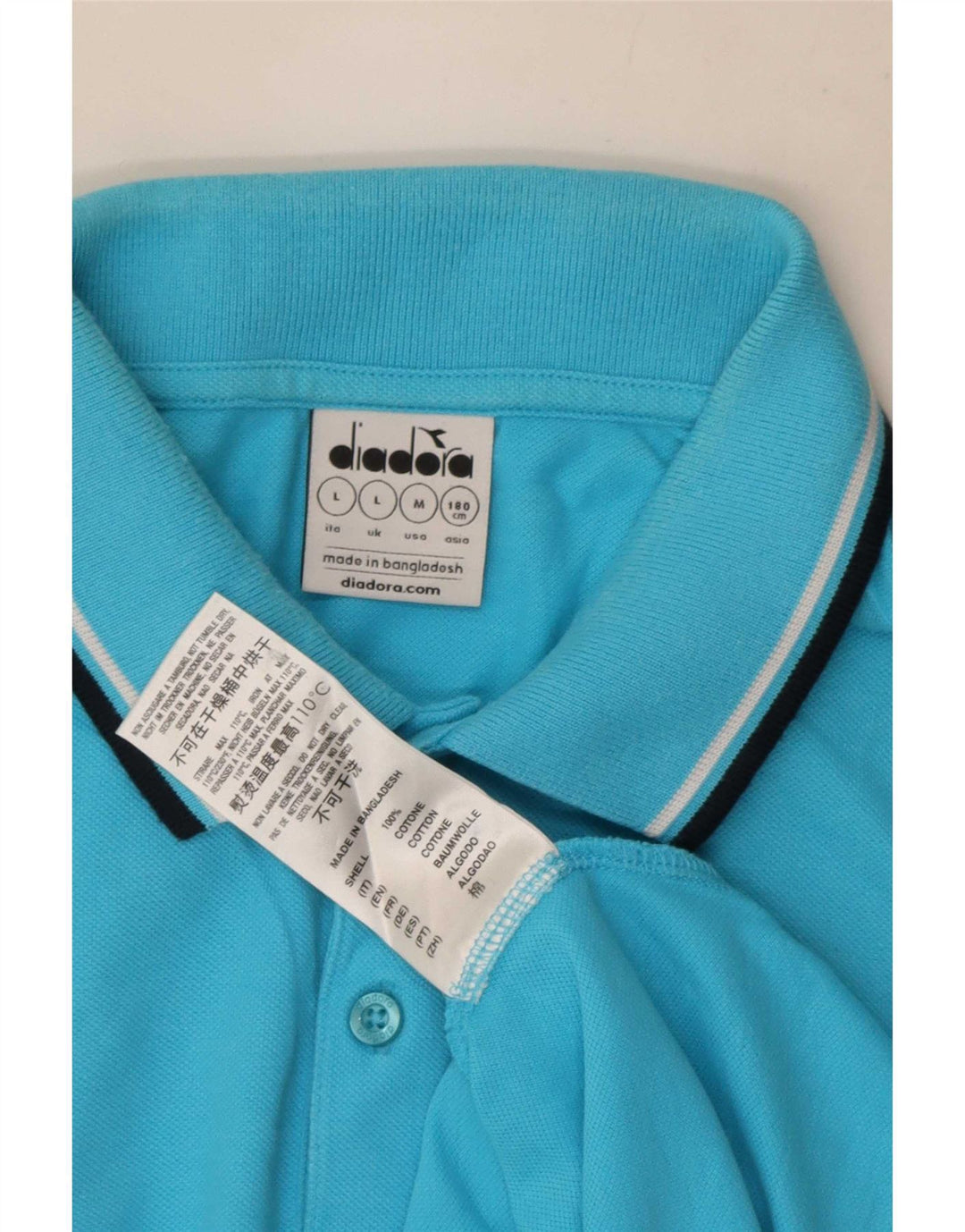 Polo Diadora Uomo Large Blu Cotone
