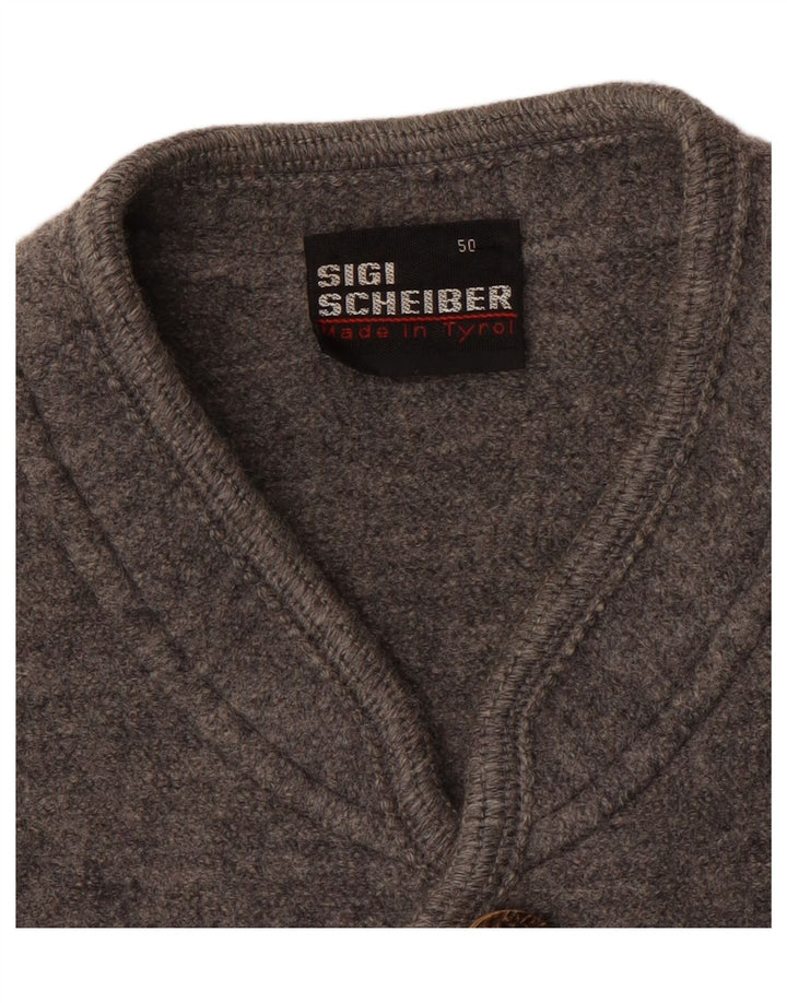 Maglione cardigan da uomo SCHEIBER IT 50 Lana grigio medio