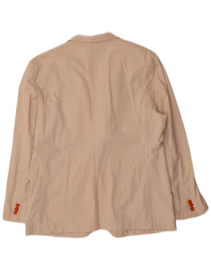 Giacca blazer vintage da uomo a 1 bottone EU 52 XL in cotone beige