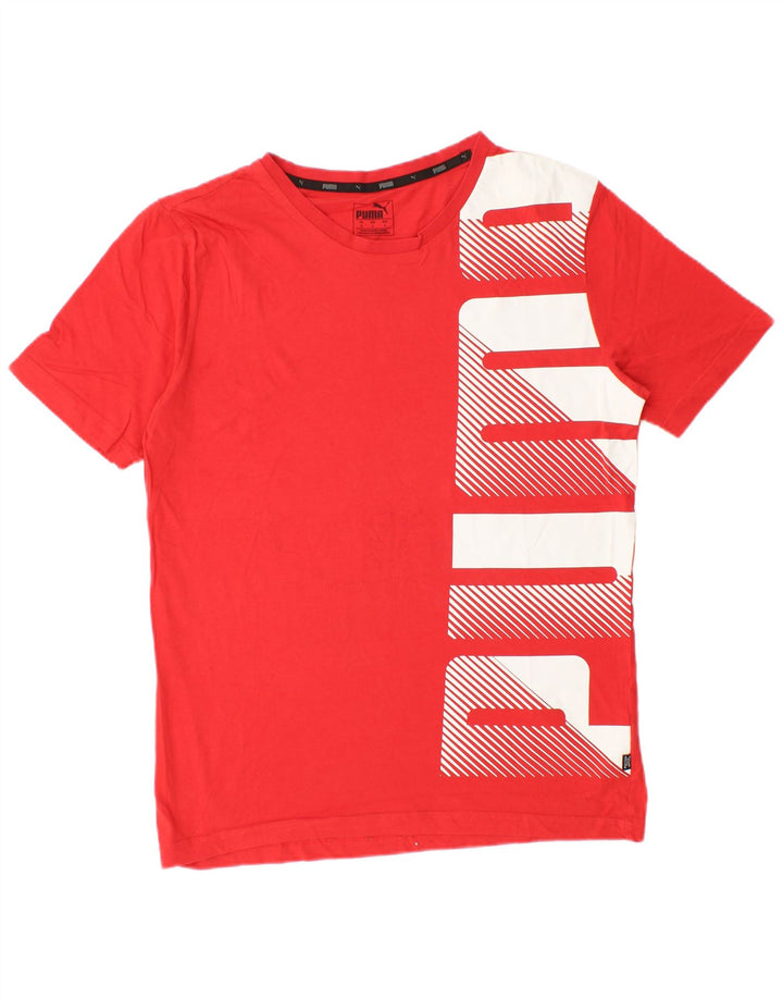 T-shirt grafica da uomo Puma Top Small in cotone rosso