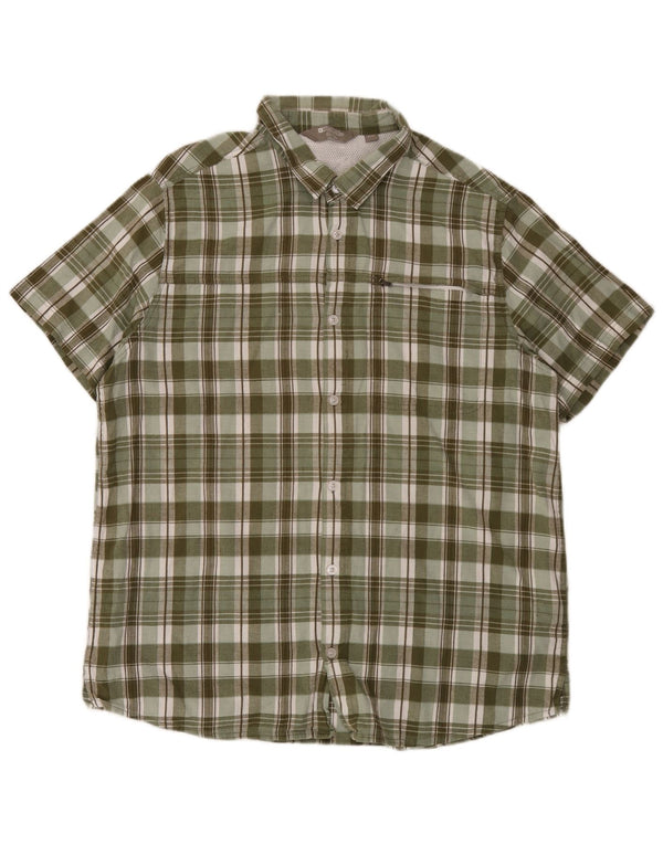 Camicia a maniche corte da uomo Mountain Warehouse XL in cotone a quadri verdi