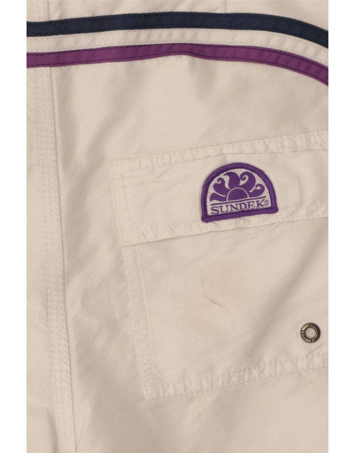 Pantaloncini da bagno da uomo Sundek grandi bianchi in poliestere