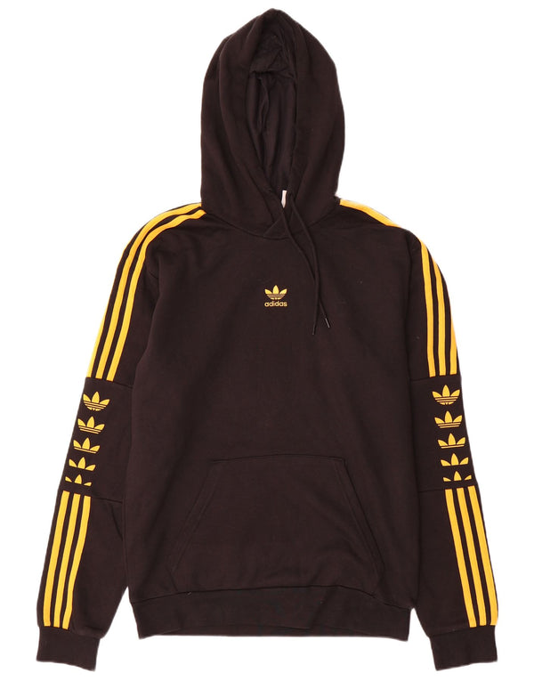 Felpa con cappuccio grafica da uomo Adidas piccola in cotone nero