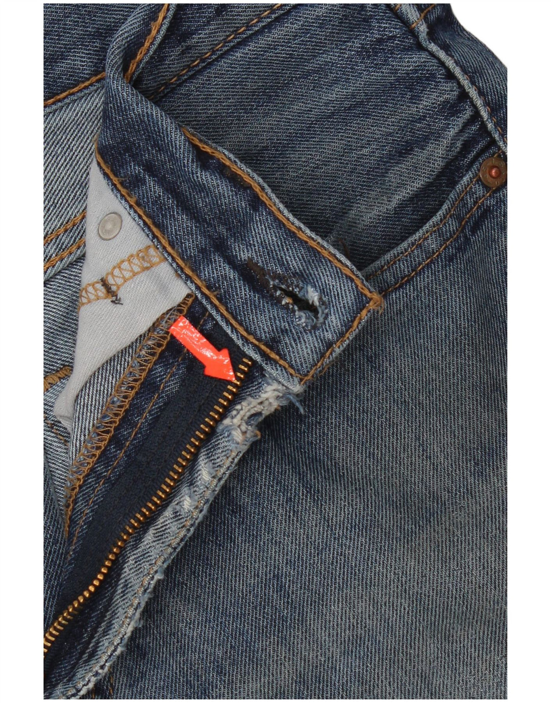 Levi's Uomo 505 Jeans dritti invecchiati W33 L30 Cotone blu