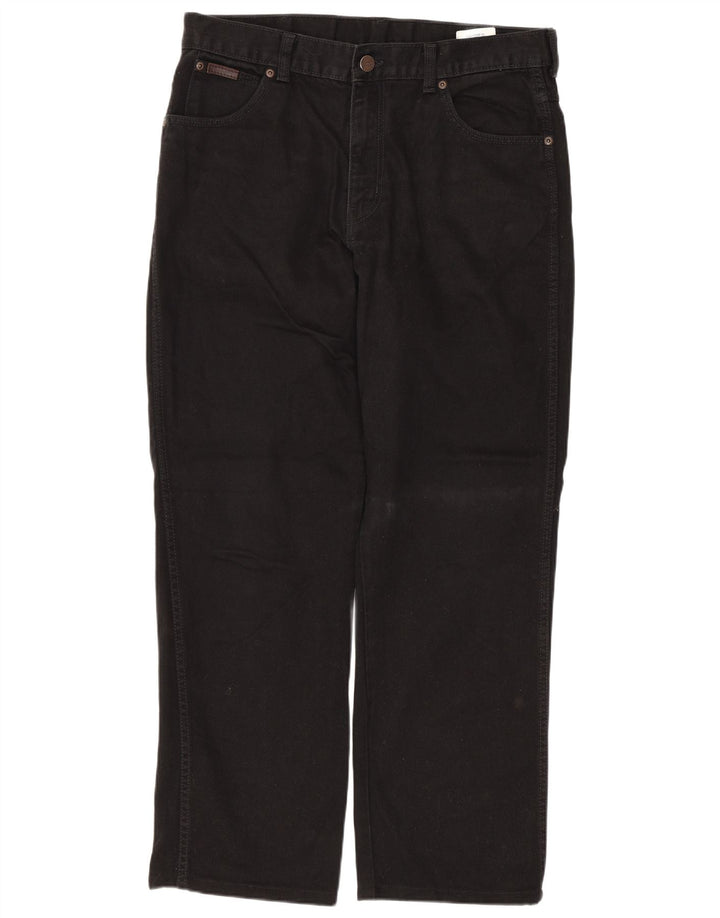 Jeans dritti da uomo Texas WRANGLER W34 L28 cotone nero