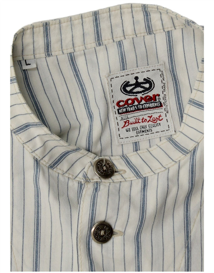 Copertina Camicia da uomo a righe bianche grandi