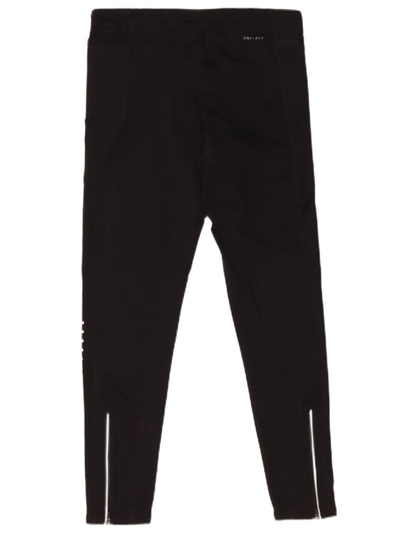 Nike Womens Dri Fit Tracksuit Trousers UK 14 Medium Black Polyester