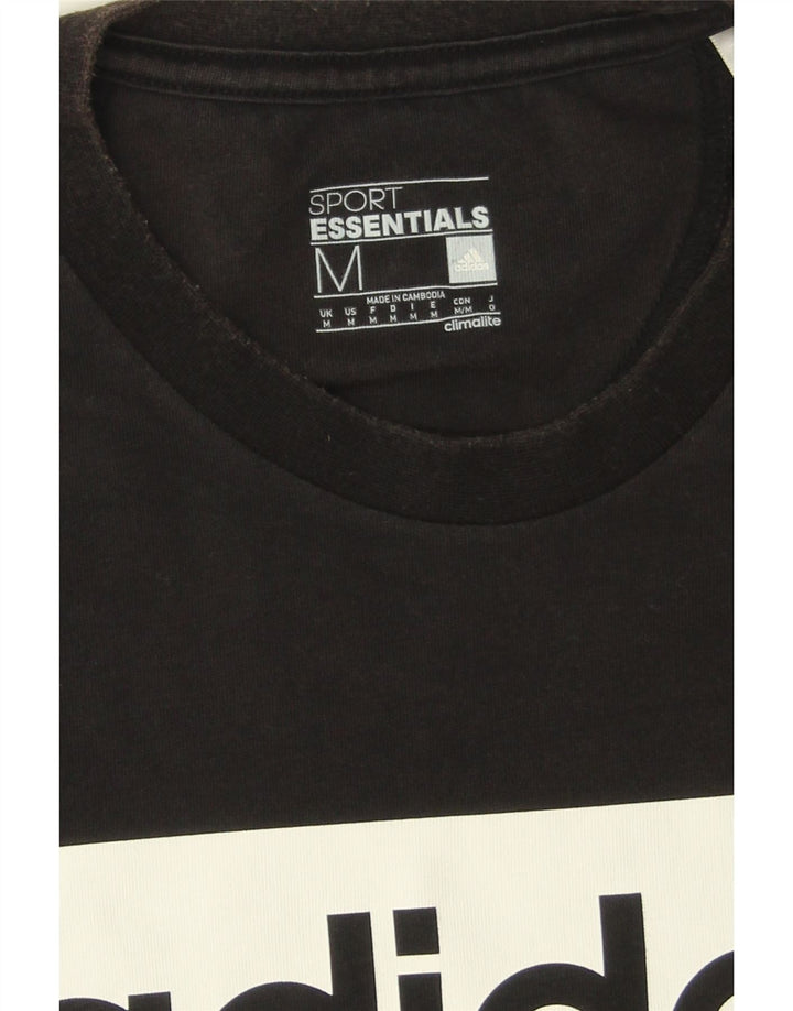 ADIDAS Mens Climalite Graphic T-Shirt Top Medium Black Cotton Vintage Adidas and Second-Hand Adidas from Messina Hembry 