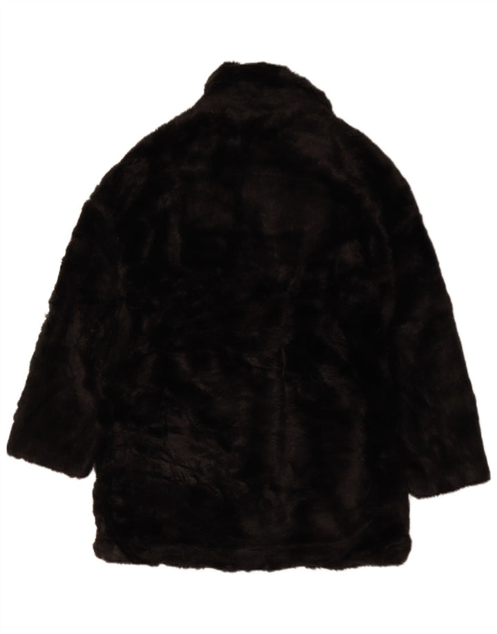 Cappotto oversize in pelliccia sintetica Zara da donna UK 6 XS poliestere nero