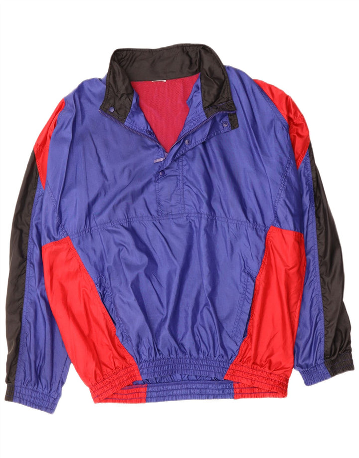 NIKE Giacca a vento pullover vestibilità ampia da uomo UK 44 2XL Blu Colourblock