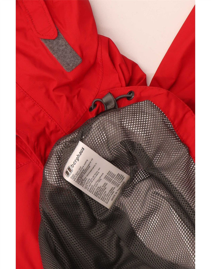 Giacca antipioggia con cappuccio per ragazzi Berghaus 12-13 anni in nylon rosso