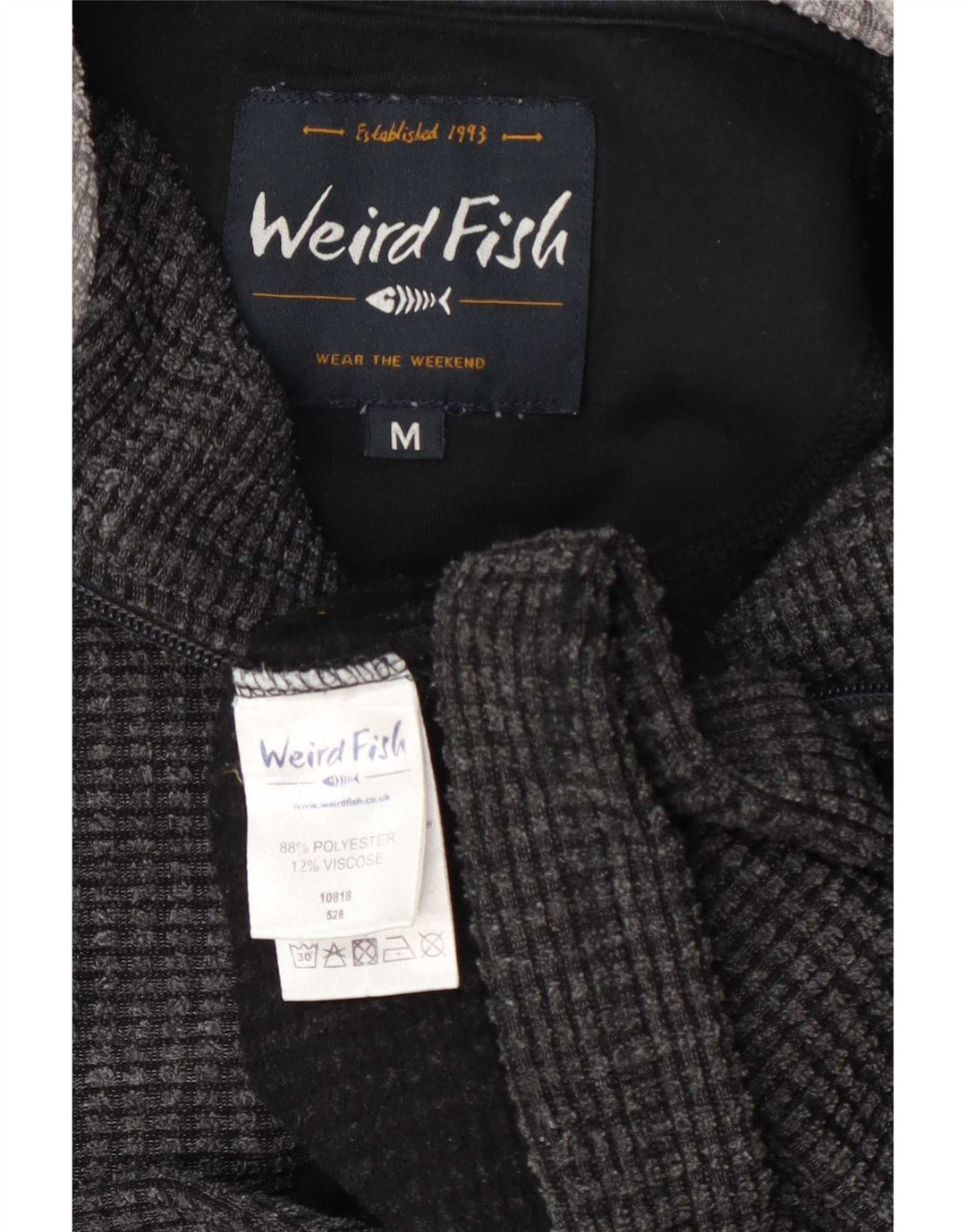 Maglione in pile da uomo con zip e collo Weird Fish Poliestere color block grigio medio