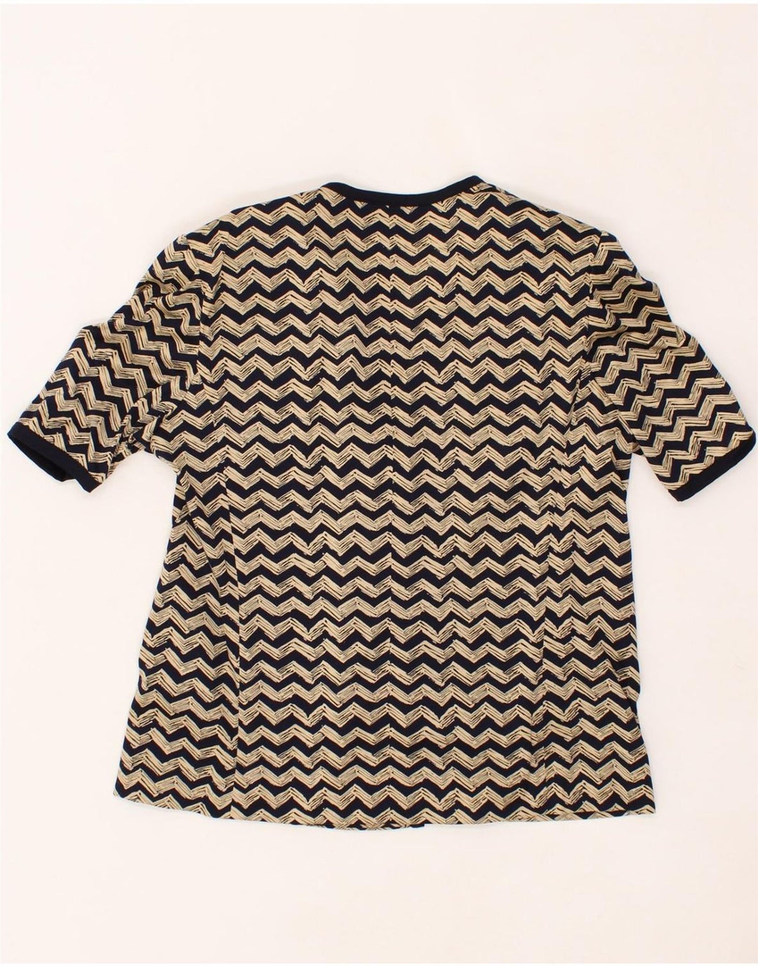 LUISA SPAGNOLI Womens Short Sleeve Blazer Jacket IT 48 XL Beige Chevron Vintage Luisa Spagnoli and Second-Hand Luisa Spagnoli from Messina Hembry 