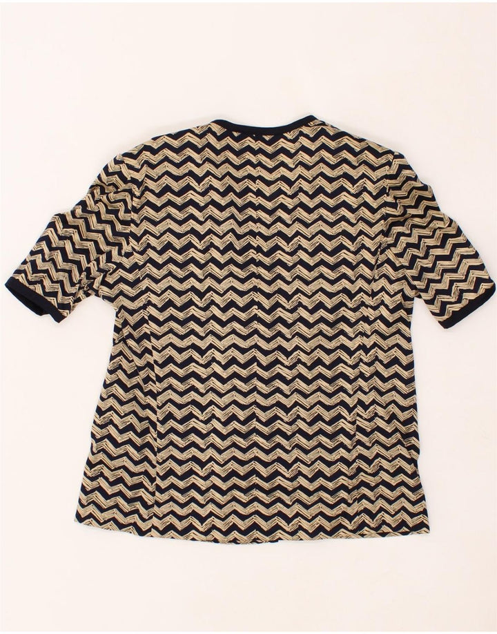 LUISA SPAGNOLI Womens Short Sleeve Blazer Jacket IT 48 XL Beige Chevron Vintage Luisa Spagnoli and Second-Hand Luisa Spagnoli from Messina Hembry 