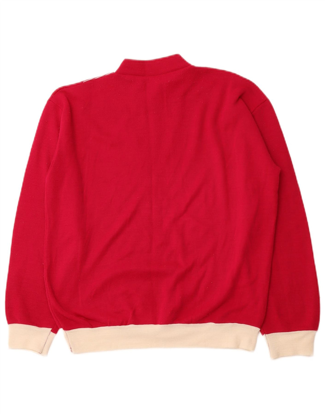 VINTAGE Womens Turtle Neck Jumper Sweater UK 14 Medium Red Striped