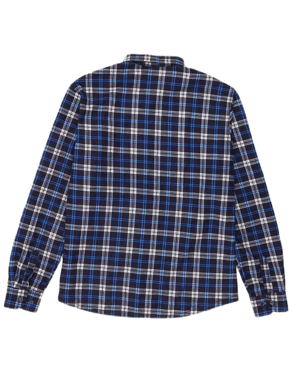 Camicia vintage da uomo in flanella 2XL a quadri blu