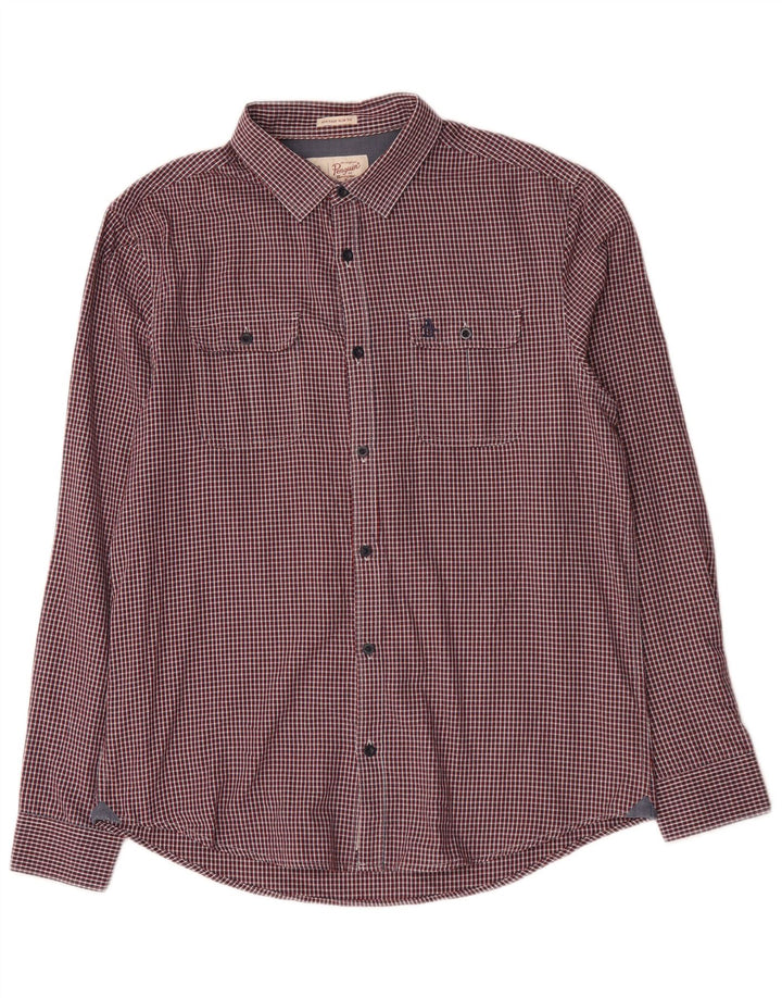 Penguin - Camicia slim fit Heritage da uomo, in cotone a quadri rossi grandi