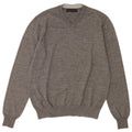 Maglione Trussardi Uomo Scollo a V in Lana Maculata Grigio Medio
