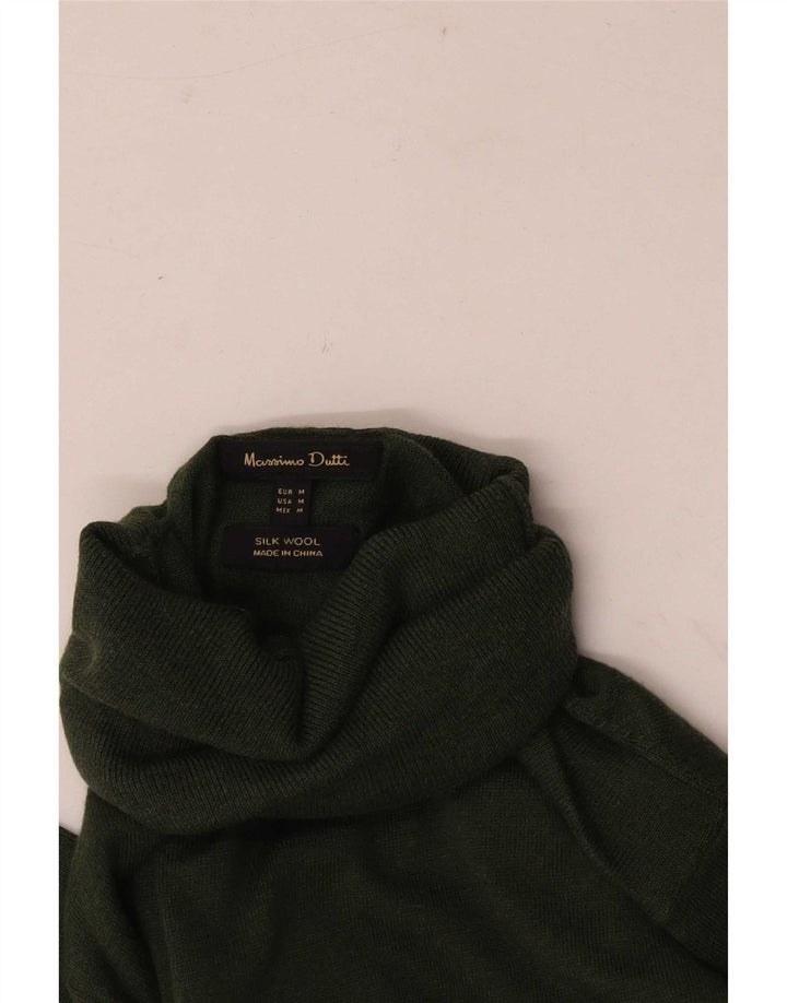 Maglione maglione da donna a collo alto Massimo Dutti UK 12 Seta verde medio