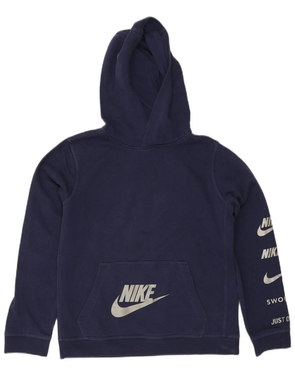 Felpa con cappuccio Nike da bambino con vestibilità grafica regolare 13-14 anni XL in cotone blu navy